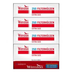 Gebinde Winston 250 Extra Size  Zigarettenhülsen 1000 Stück. 4 Packungen mit je 250 Stück Filterhülsen Winston Extra Size.