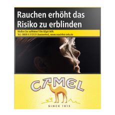 Schachtel Zigaretten Camel Yellow 6XL. Gelbe Packung mit Camel Logo und Kamel.