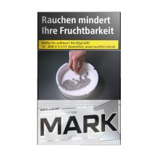 Schachtel Mark Adams No.1 Zigaretten white / weiss mit einem Packungsinhalt von 20 Filterzigaretten. Mark Adams No.1 Zigaretten white / weiss Stange mit 10 Packungen.