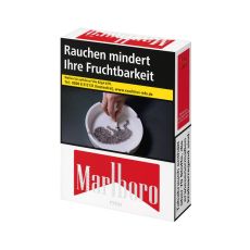 Schachtel Zigaretten Marlboro Mix XL. Weiß-rote Packung mit Marlboro Logo.