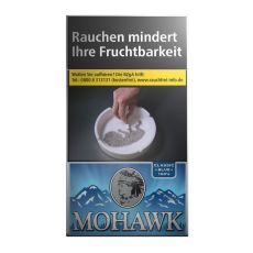 Schachtel Mohawk Zigaretten Classic blue / blau 100 mit einem Packungsinhalt von 20 Filterzigaretten. Mohawk Zigaretten Classic blue / blau 100 Long Stange mit 10 Packungen.