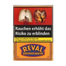 Schachtel ZIgaretten Reval ohne Filter 20 Stück. Orange Packung mit blau-rotem Reval Logo.