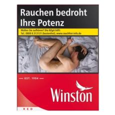 Schachtel Zigaretten Winston Red XXL. Rote Packung mit weißem Winstion Logo.