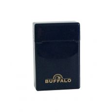 Zigarettenbox Buffalo schwarz aus Kunststoff mit einer Füllmenge von 20 Zigaretten. Zigarettenetui schwarz aus Kunststoff.