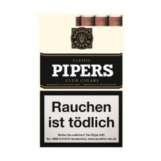 Packung Pipers Club Zigarren Classic mit einem Packungsinhalt von 10 Stück. Classic Pipers Club Cigars.