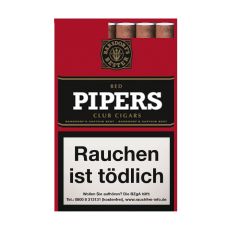 Packung Pipers Club Zigarren Red / Cherry . Rote Schachtel mit schwarze Banderole.