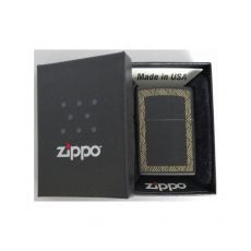 Schachtel Zippo Feuerzeug  Golden Frame Black Matte. Box Windfeuerzeug Zippo goldener Rahmen schwarz matt.