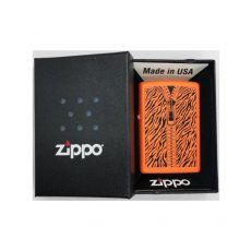 Schachtel Zippo Feuerzeug ZIPPER ORANGE BLACK. Box Windfeuerzeug Zippo ZIPPER orange/schwarz.