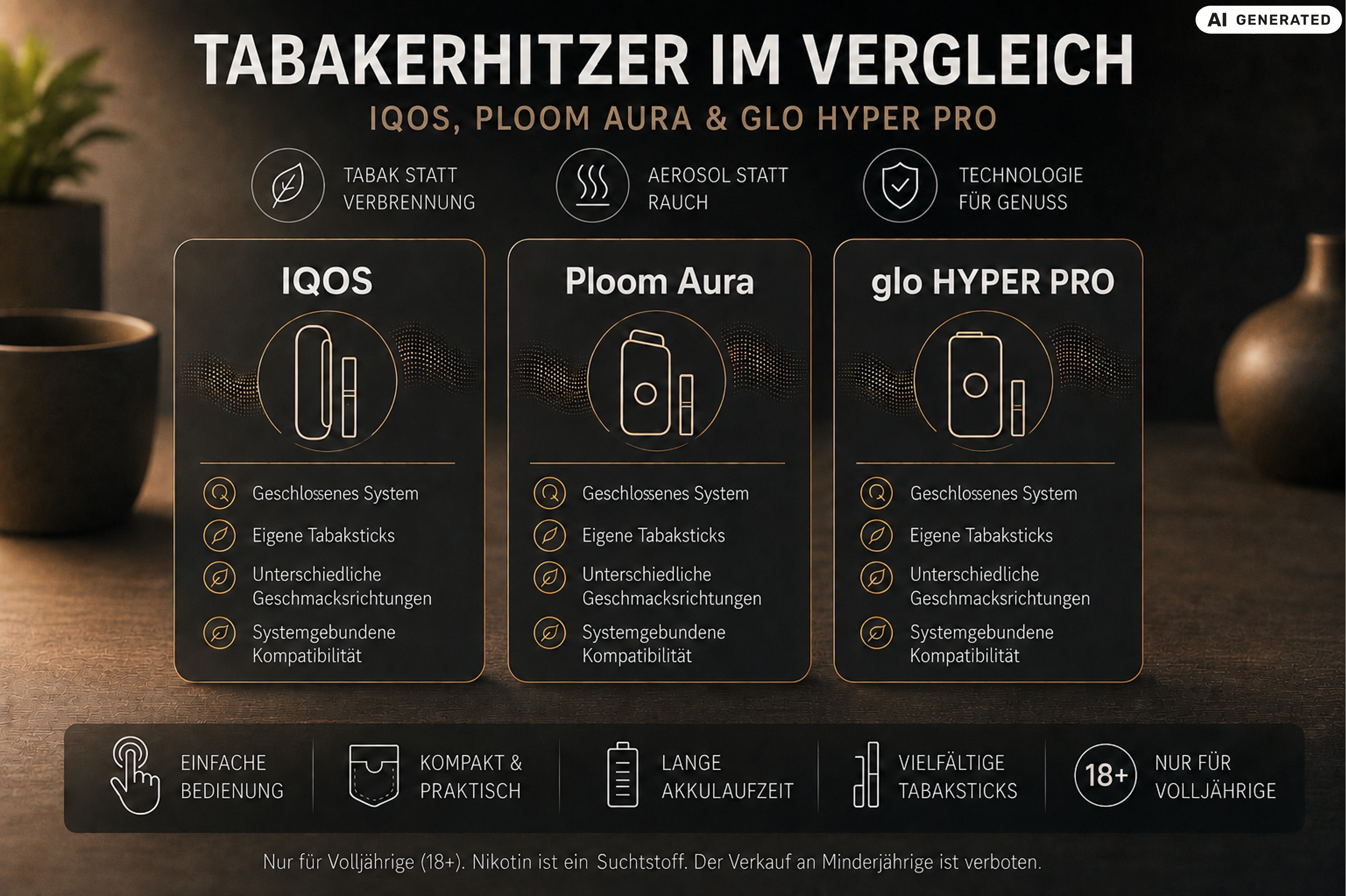 Wie funktionieren Tabakerhitzer? IQOS, Ploom Aura & glo Hyper Pro erklärt