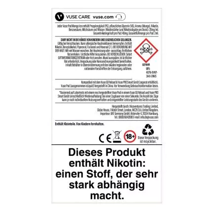 Vape Ingredients List Vuse Pods Peppermint Ice 20 Mg | Prefilled Pods Vuse Pods Ingredients Label Vape Ingredients List Vuse Pods Peppermint Ice 20 Mg | Prefilled Pods Vuse Pods Ingredients Label