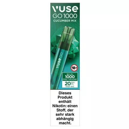 wie schädlich ist vuse go E Zigarette To Go ▷Vuse GO 1000 (Pen) Cucumber Mix Einweg E-Zigarette 20mg