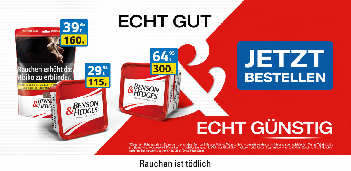 Benson & Hedges Tabak bei getkapp